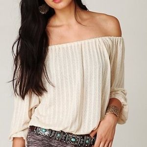 Free People cream nude tan  shirt Top